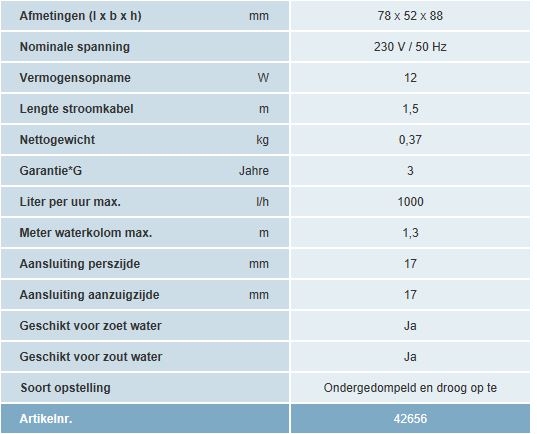 OASE OPTIMAX 1000 DROOG EN NAT OPSTELLING