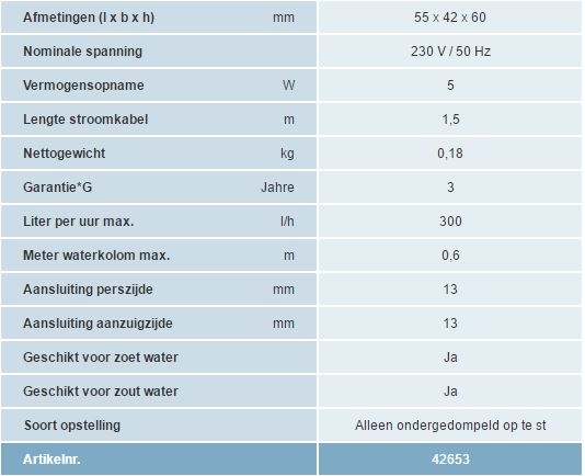 OASE OPTIMAX 300 DROOG EN NAT OPSTELLING